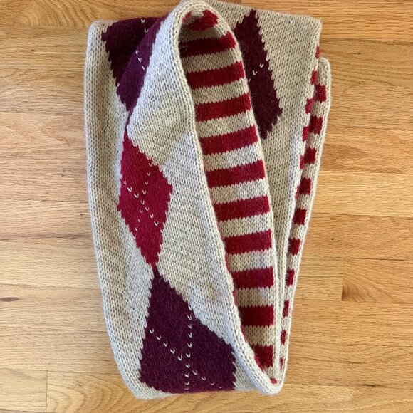 GAP San Francisco California Argyle Alpaca Blend Knit Scarf Reversible - Picture 5 of 10